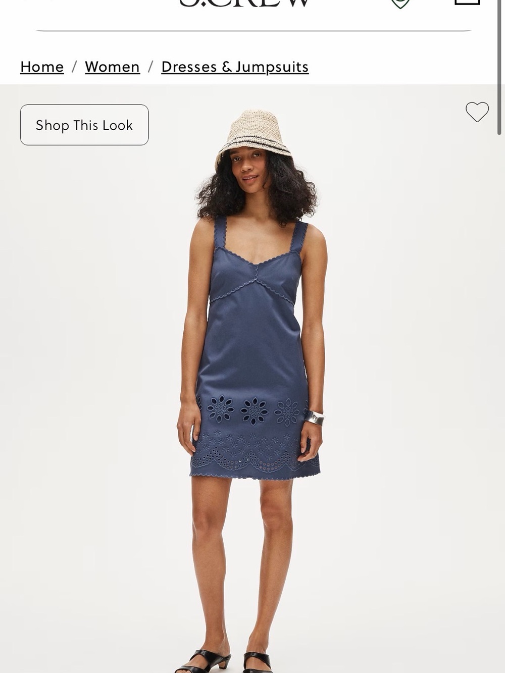 J. Crew Scallop-trim mini dress in washed twill